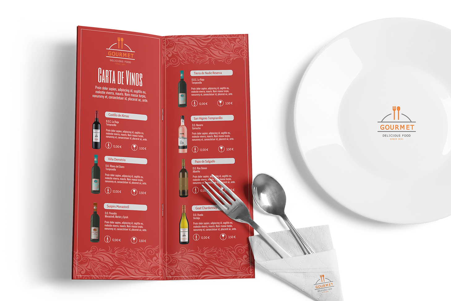Carta de vinos para HORECA