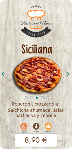 Ejemplo de carta digital QR con pizza